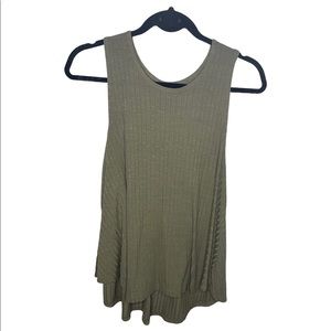 Arizona Jeans Co. Green Ribbed High Neck Flowy Top